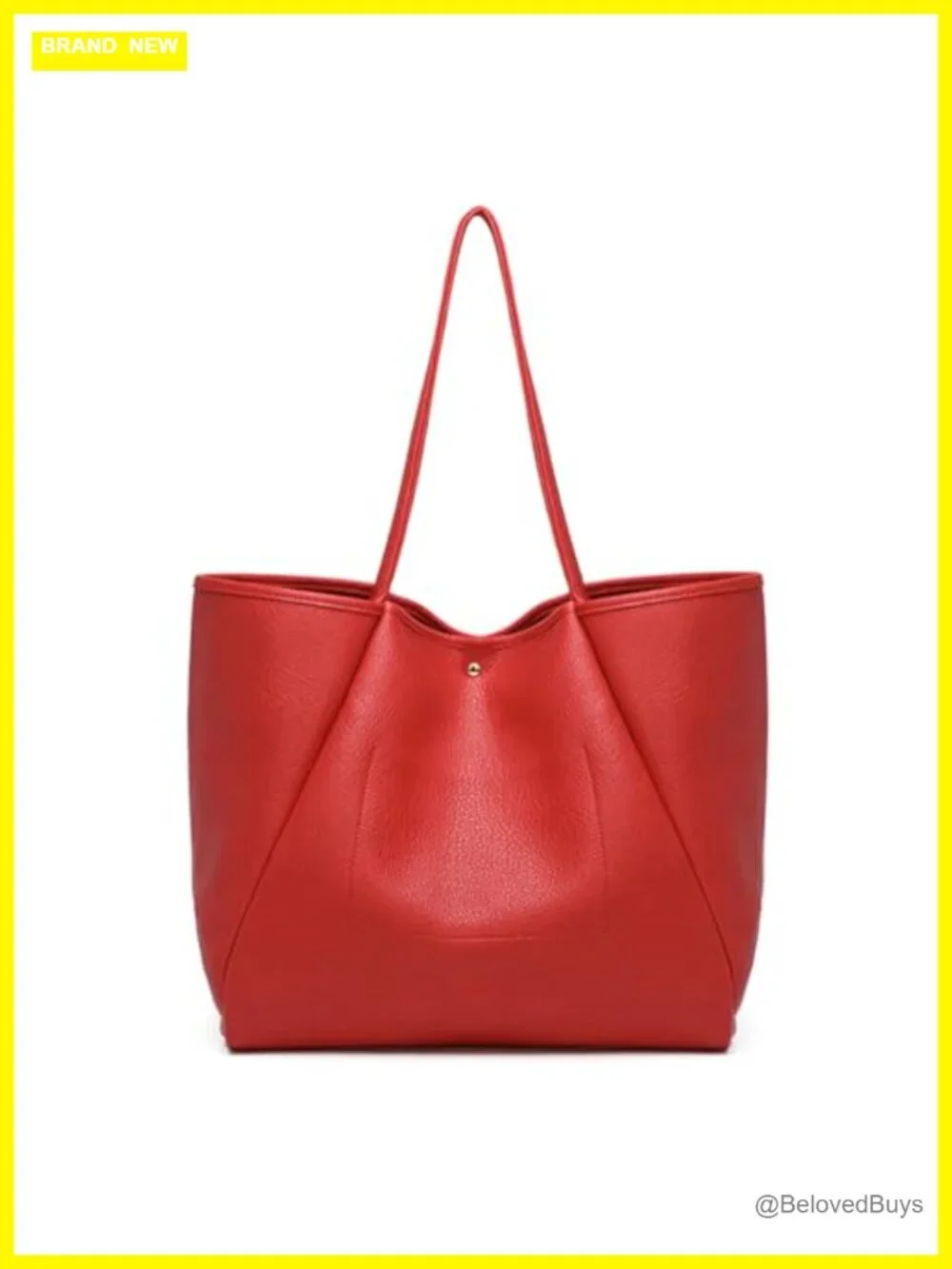 Large Leather Tote Bag Work Bag Spacious Minimalist Handbag